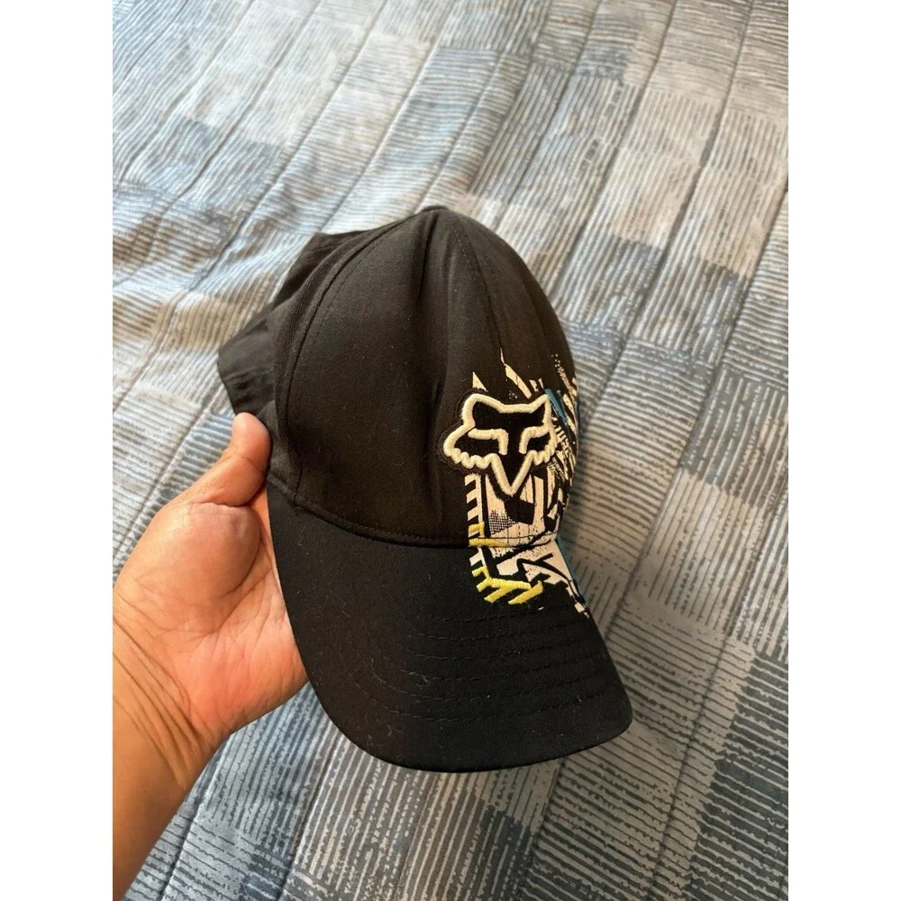 Fox Racing Hat Cap Size L XL Flex Fit Embroidered Fox Logo Graffiti Fitted Y2K